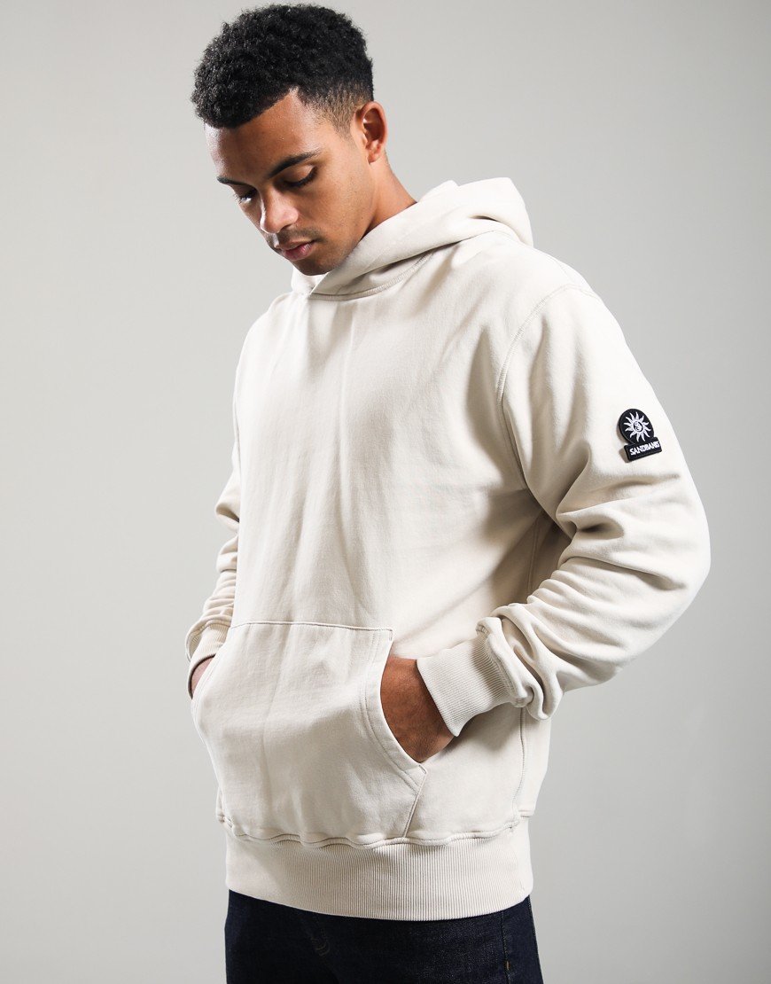 Sandbanks Badge Logo Hoodie Stone