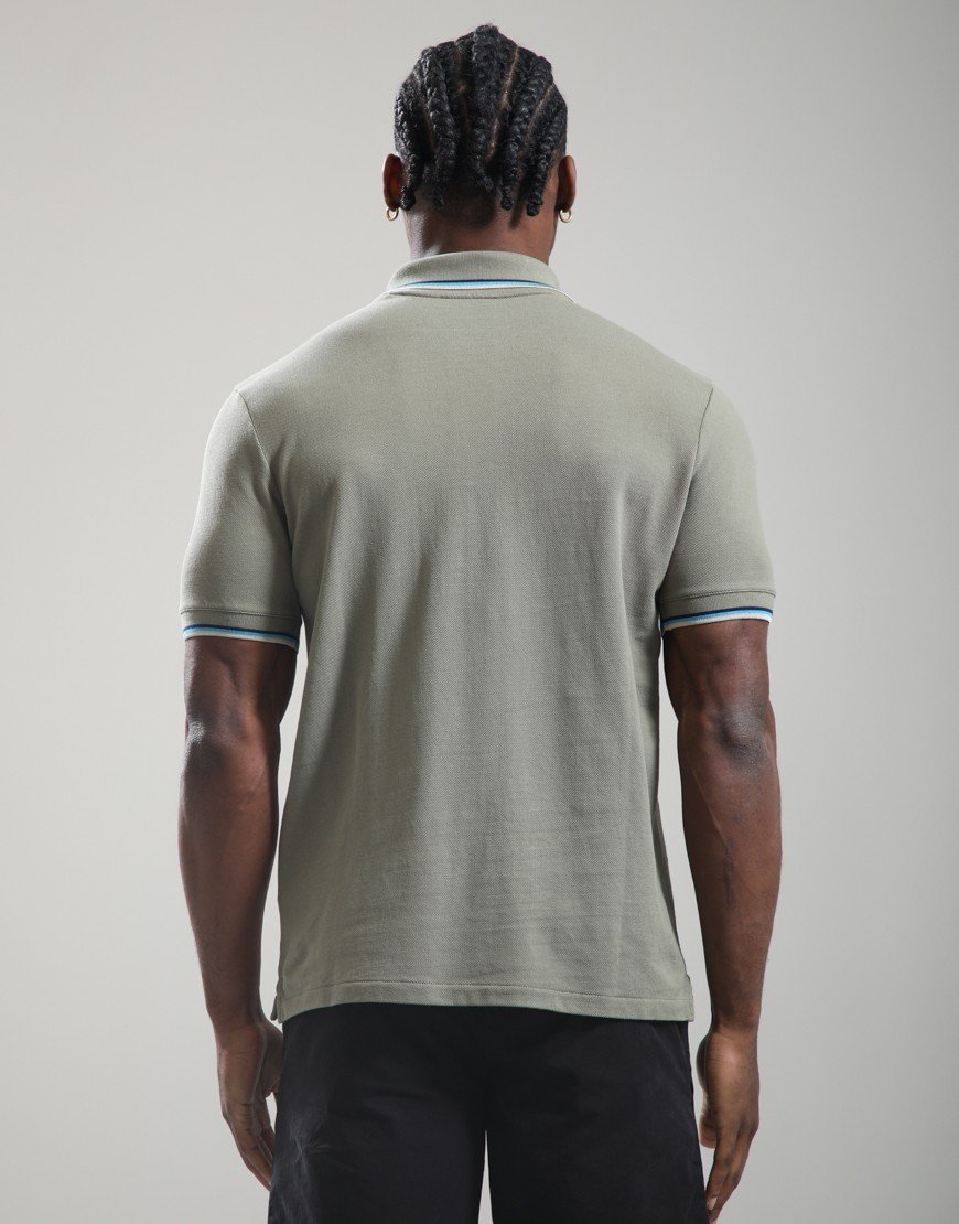 Sandbanks Badge Tipped Logo Polo Shirt Army