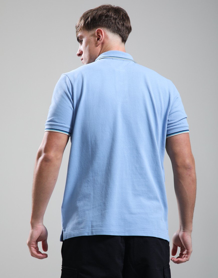 Sandbanks Badge Tipped Logo Polo Shirt Dusty Blue