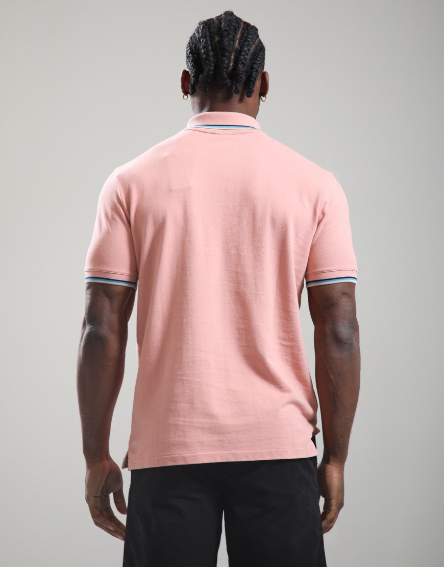 Sandbanks Badge Tipped Logo Polo Shirt Dusty Pink