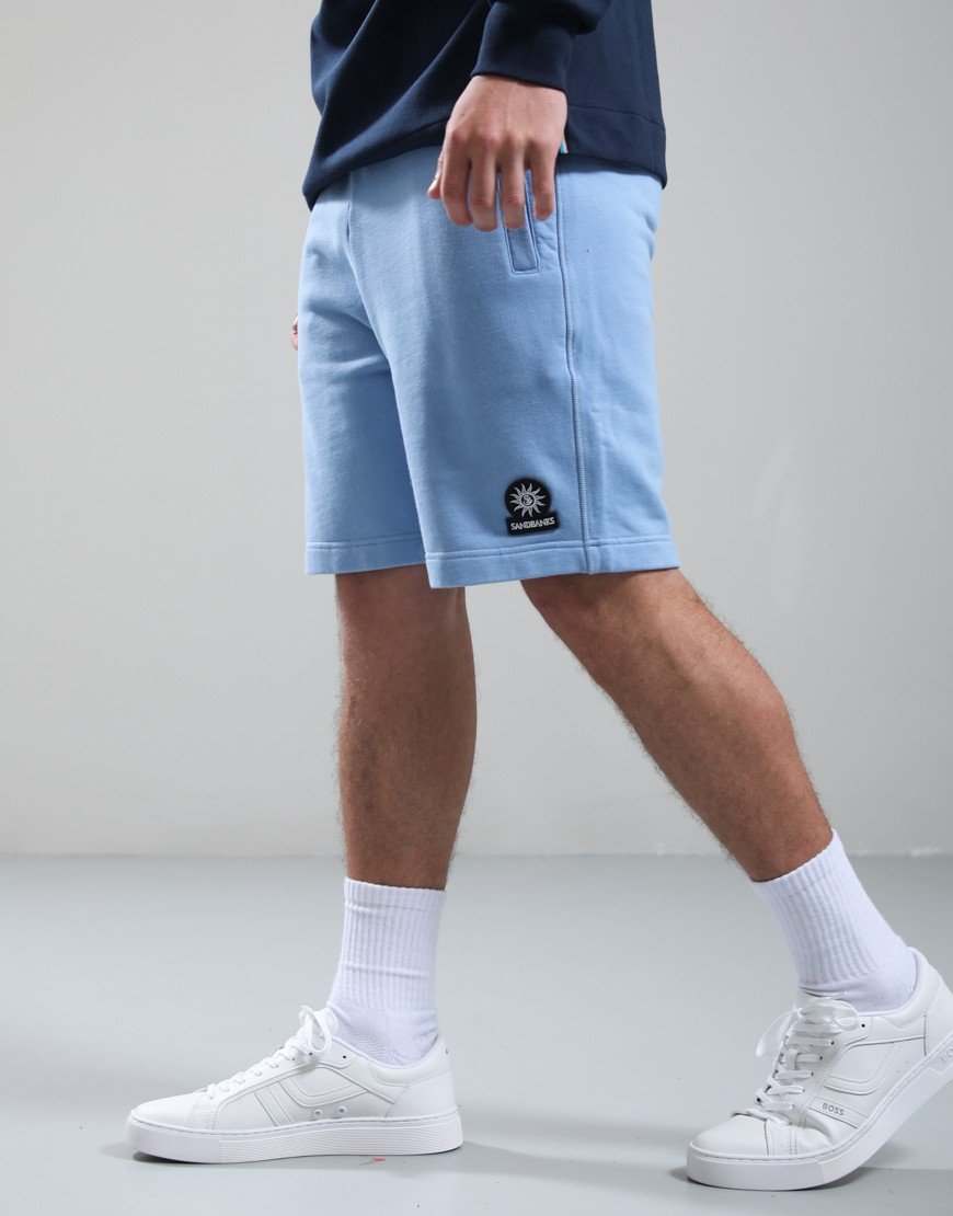 Sandbanks Badge Logo Shorts Dusty Blue