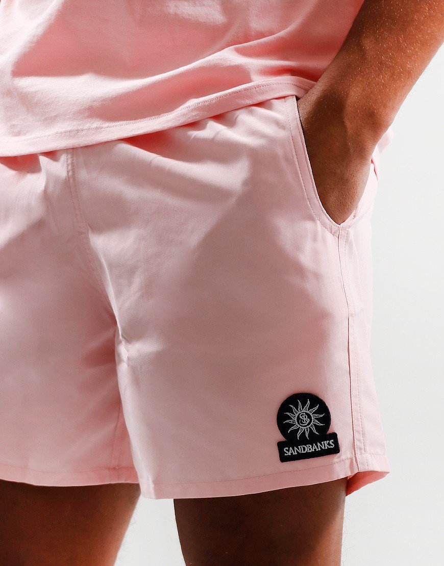 Sandbanks Badge Logo Swim Shorts Pink
