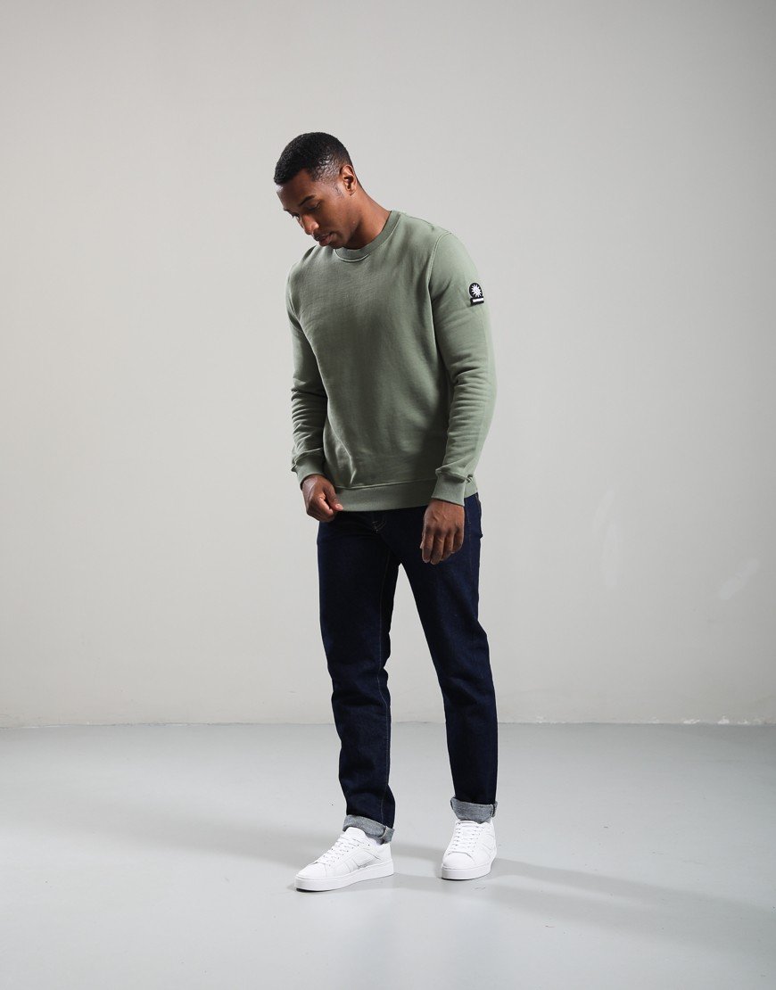 Sandbanks Badge Logo Sweat Olive