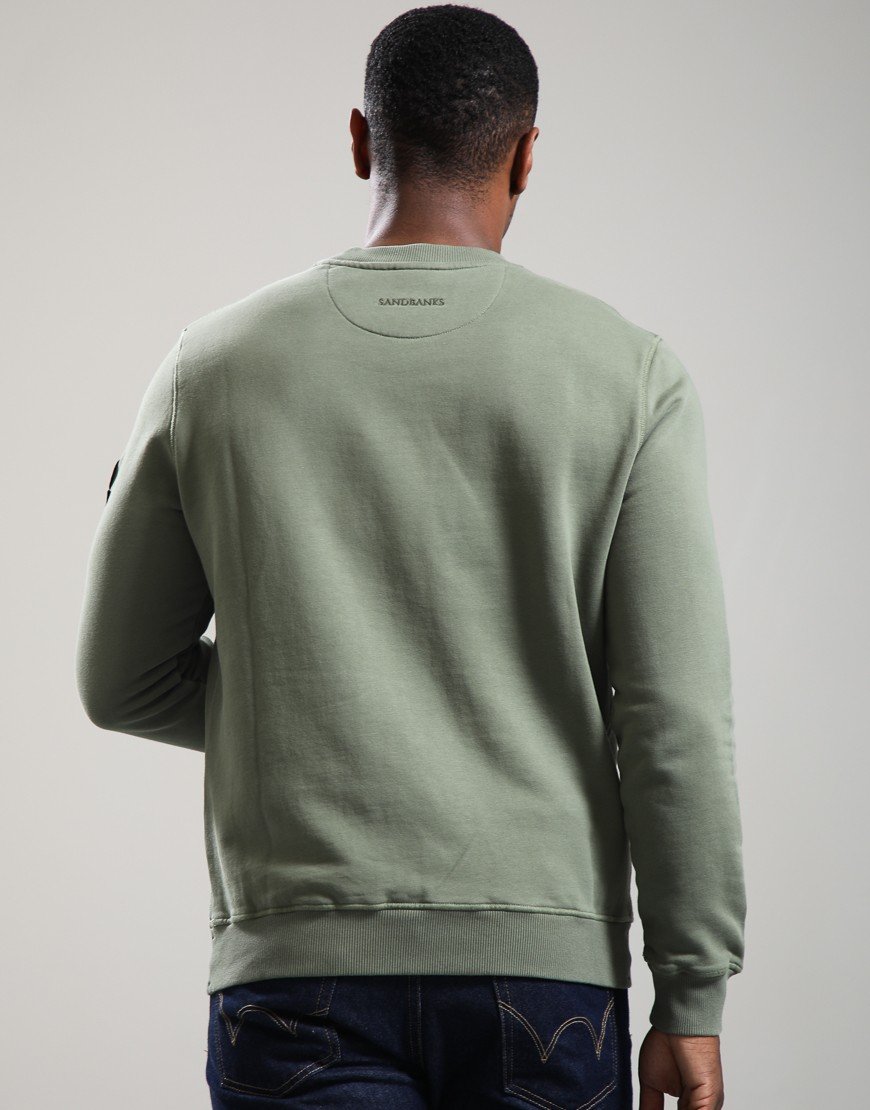 Sandbanks Badge Logo Sweat Olive