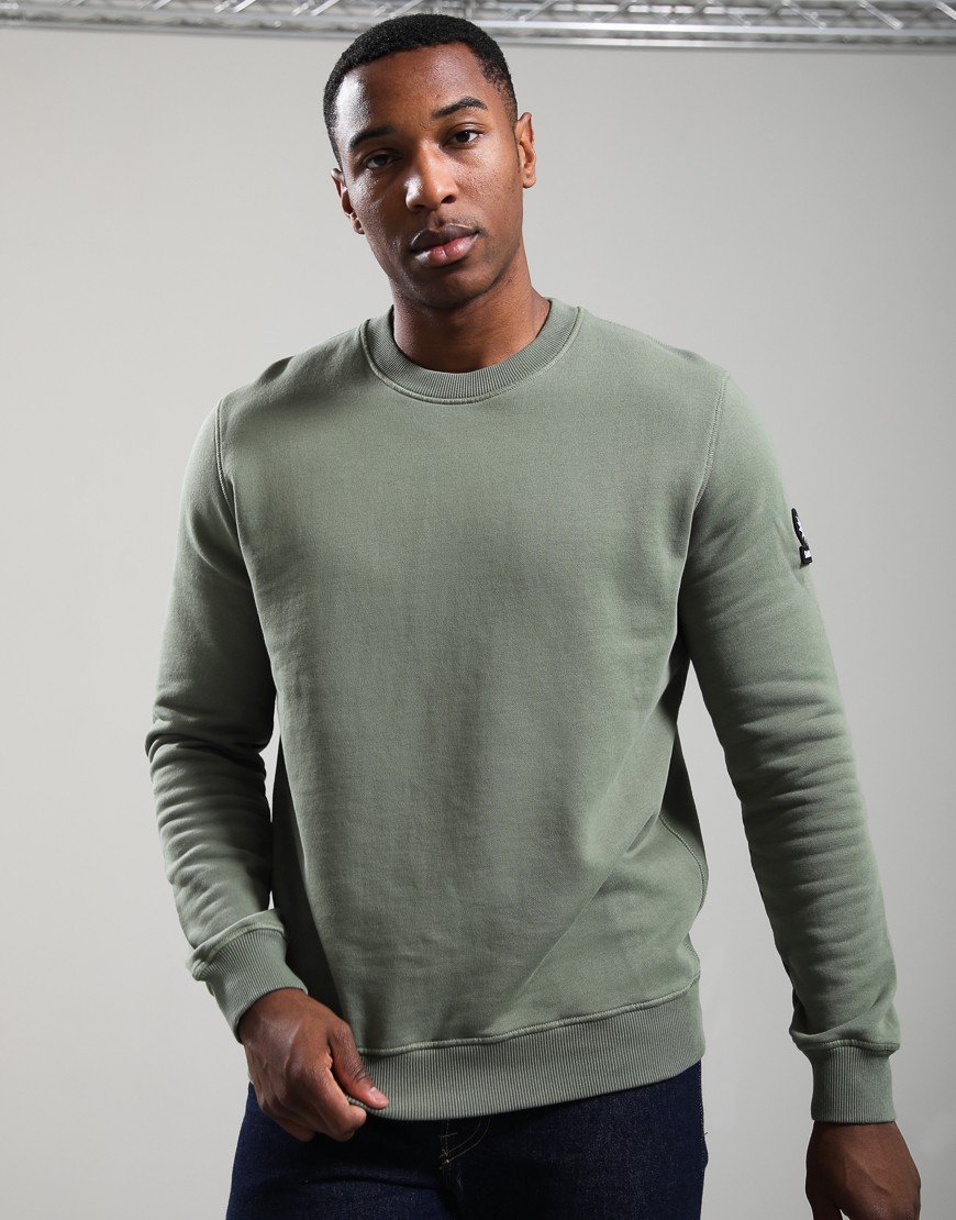 Sandbanks Badge Logo Sweat Olive