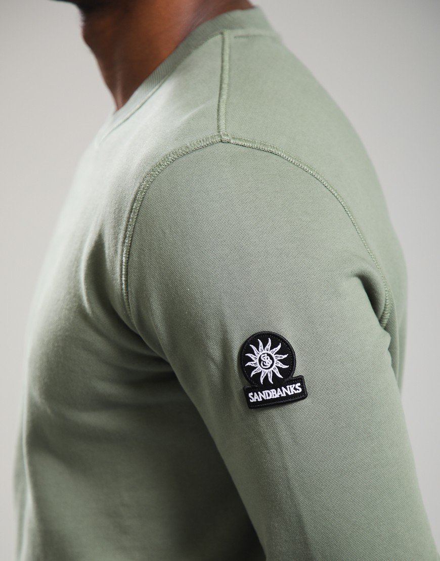 Sandbanks Badge Logo Sweat Olive