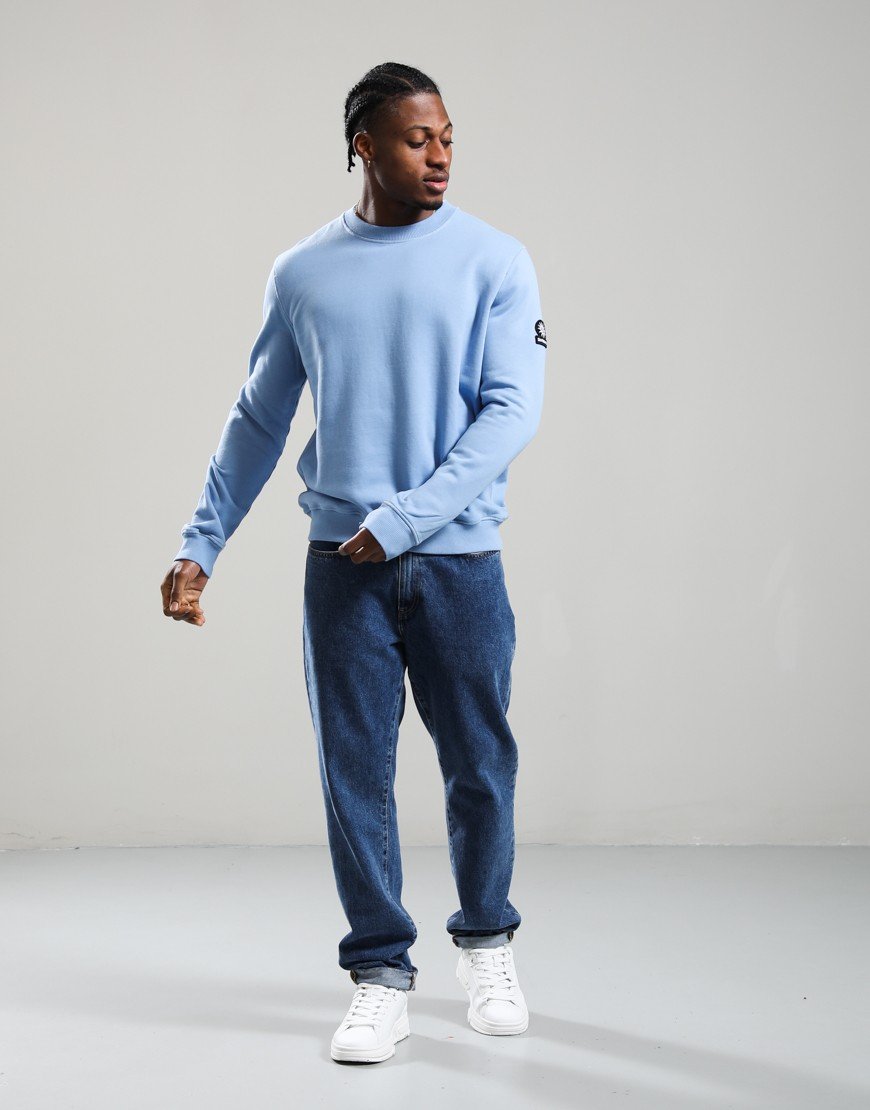 Sandbanks Badge Logo Crew Sweat Dusty Blue
