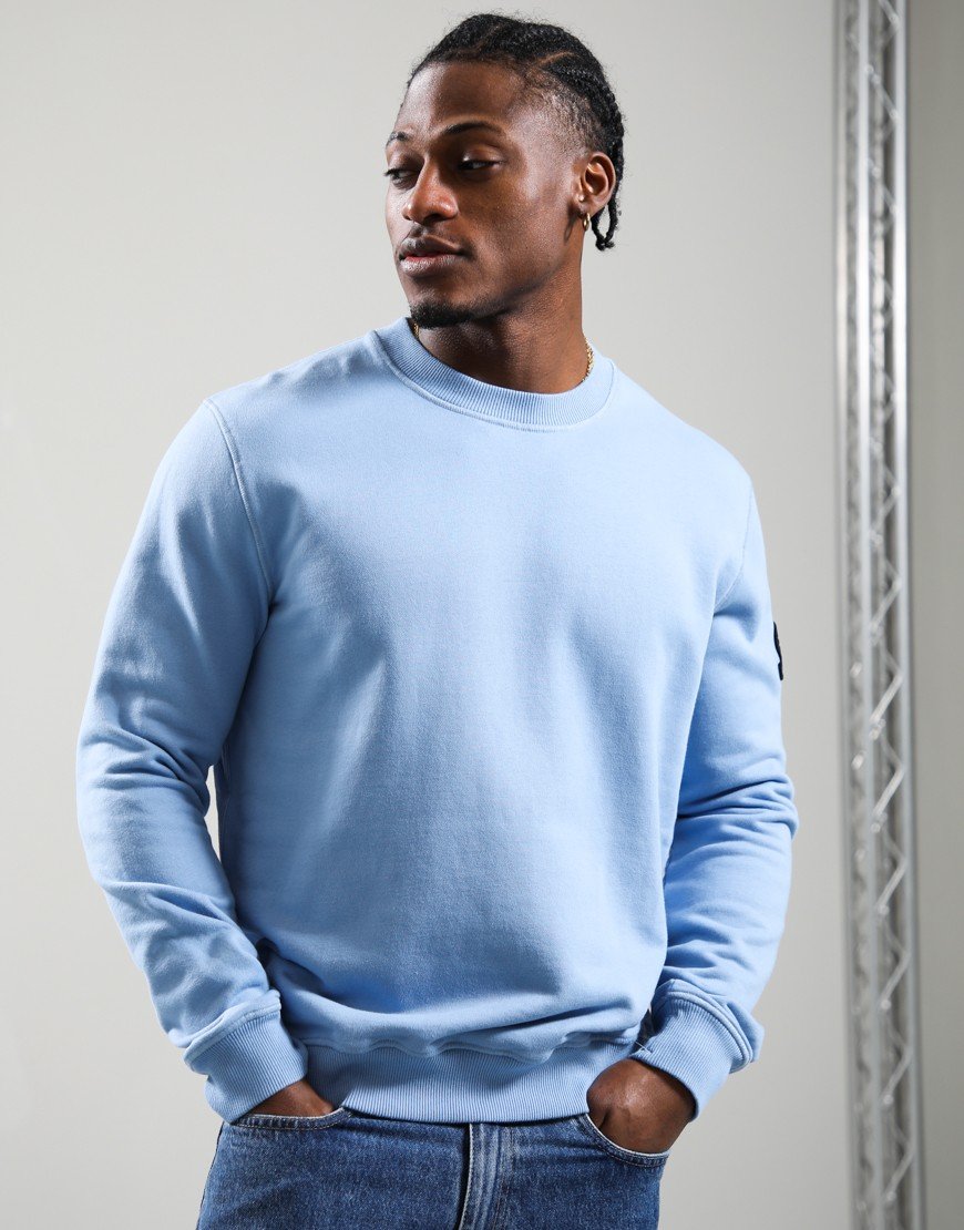 Sandbanks Badge Logo Crew Sweat Dusty Blue