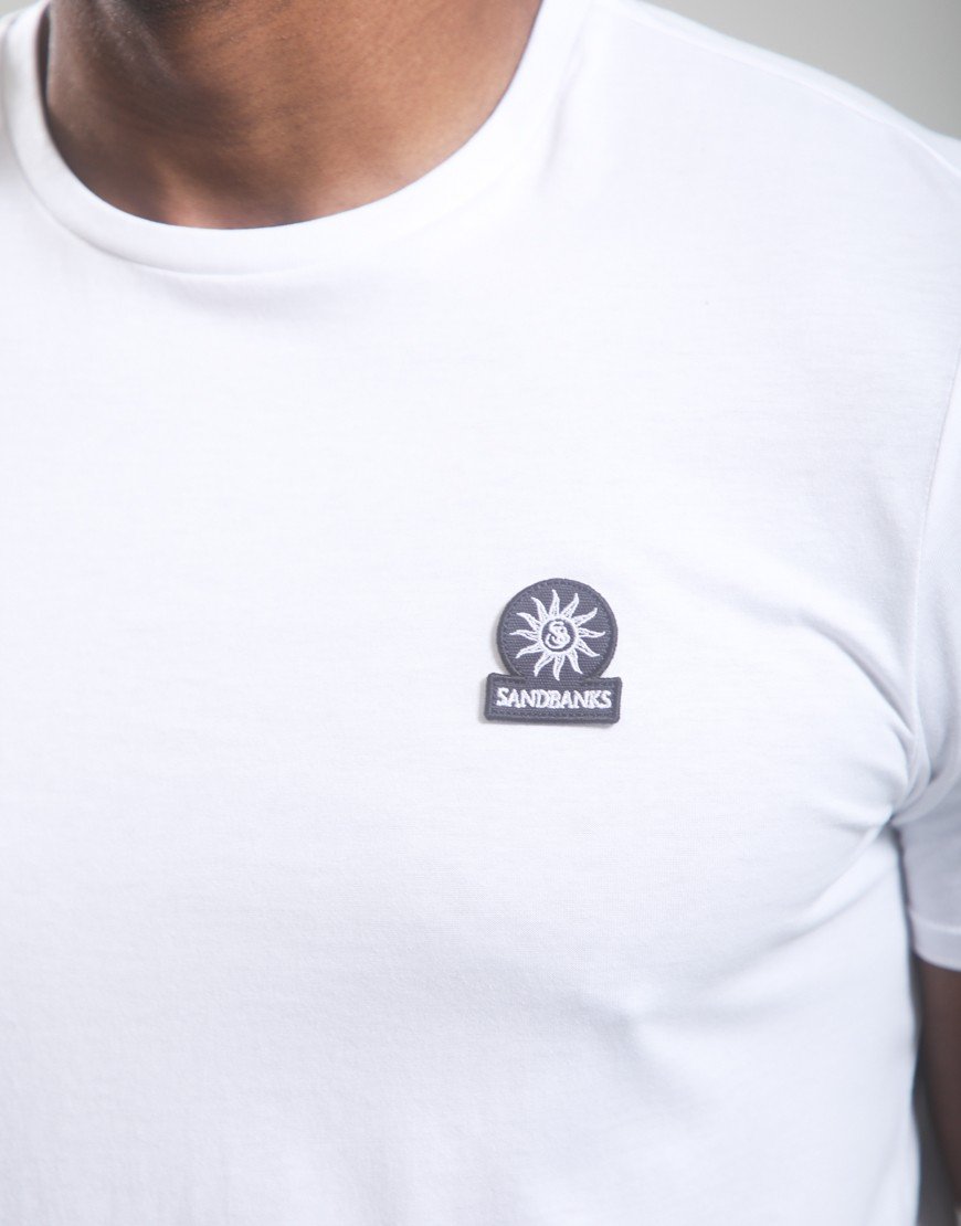 Sandbanks Badge Logo T-Shirt White