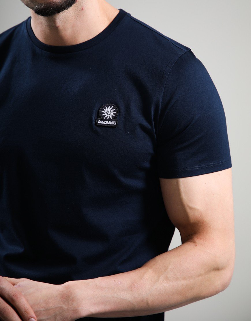 Sandbanks Badge Logo T-Shirt Navy