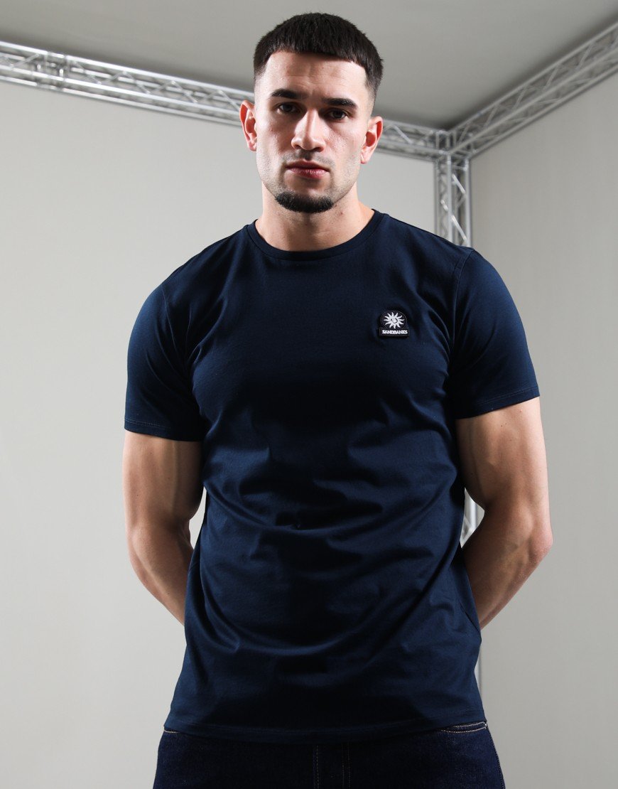 Sandbanks Badge Logo T-Shirt Navy