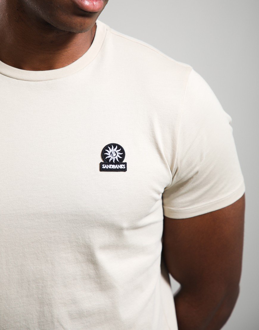 Sandbanks Badge Logo T-Shirt Stone