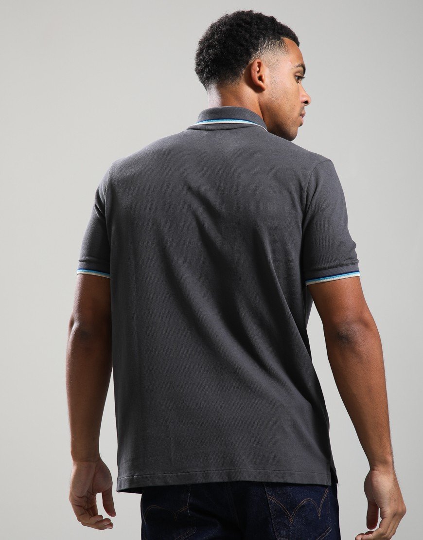Sandbanks Badge Tipped Logo Polo Shirt Anthracite