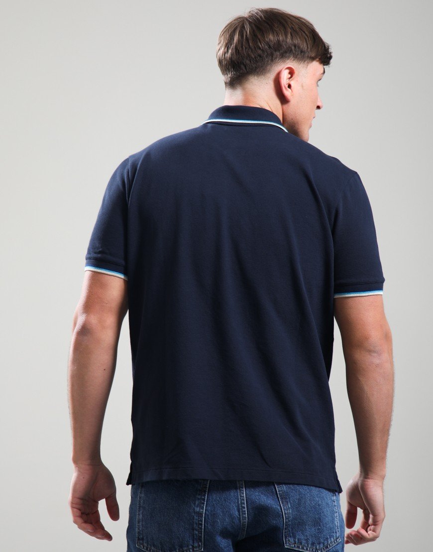 Sandbanks Badge Tipped Polo Shirt Navy