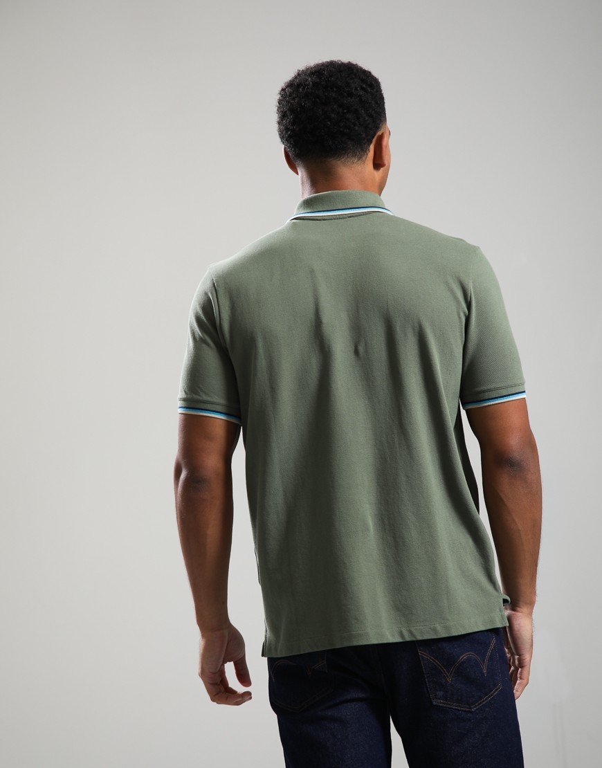 Sandbanks Badge Tipped Logo Polo Shirt Olive