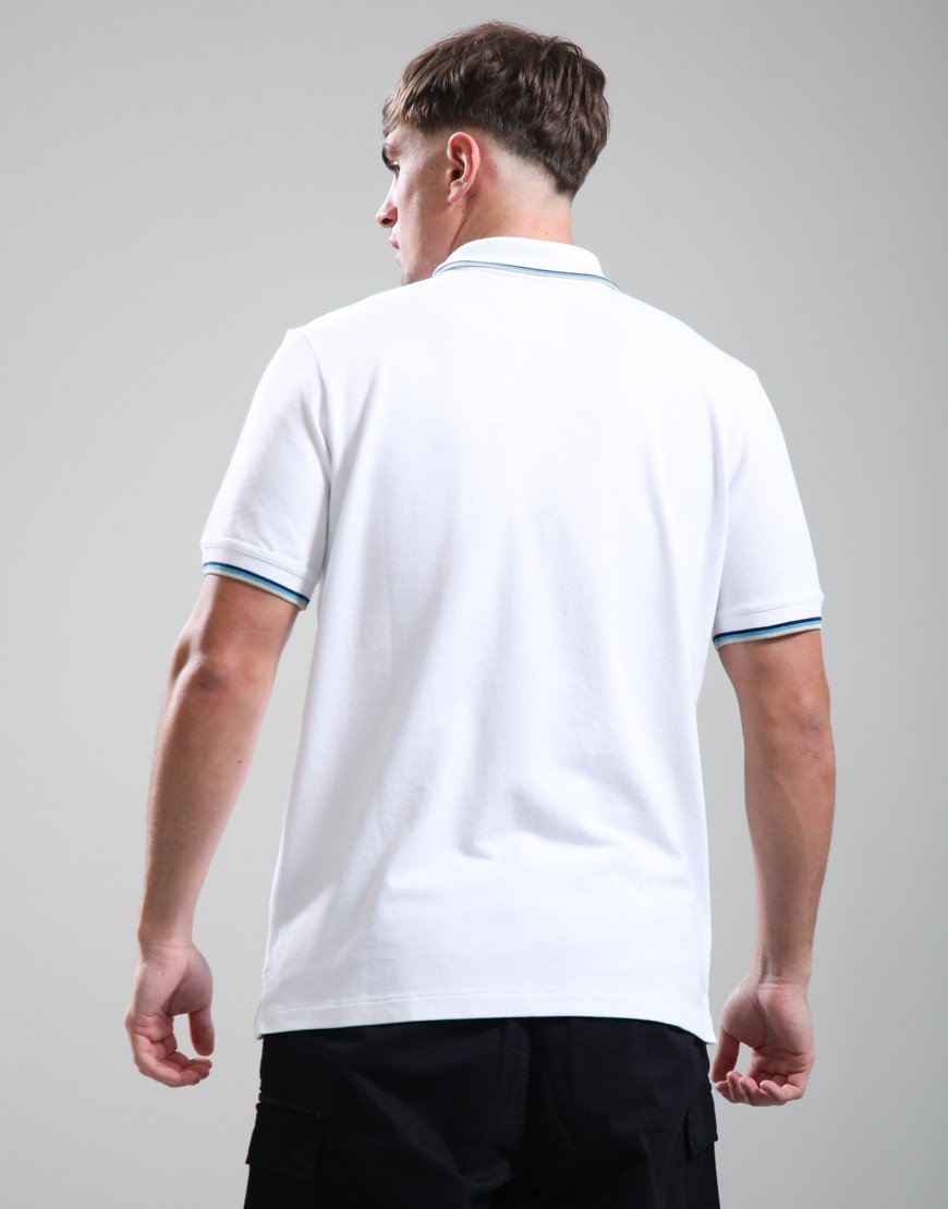 Sandbanks Badge Tipped Logo Polo Shirt White