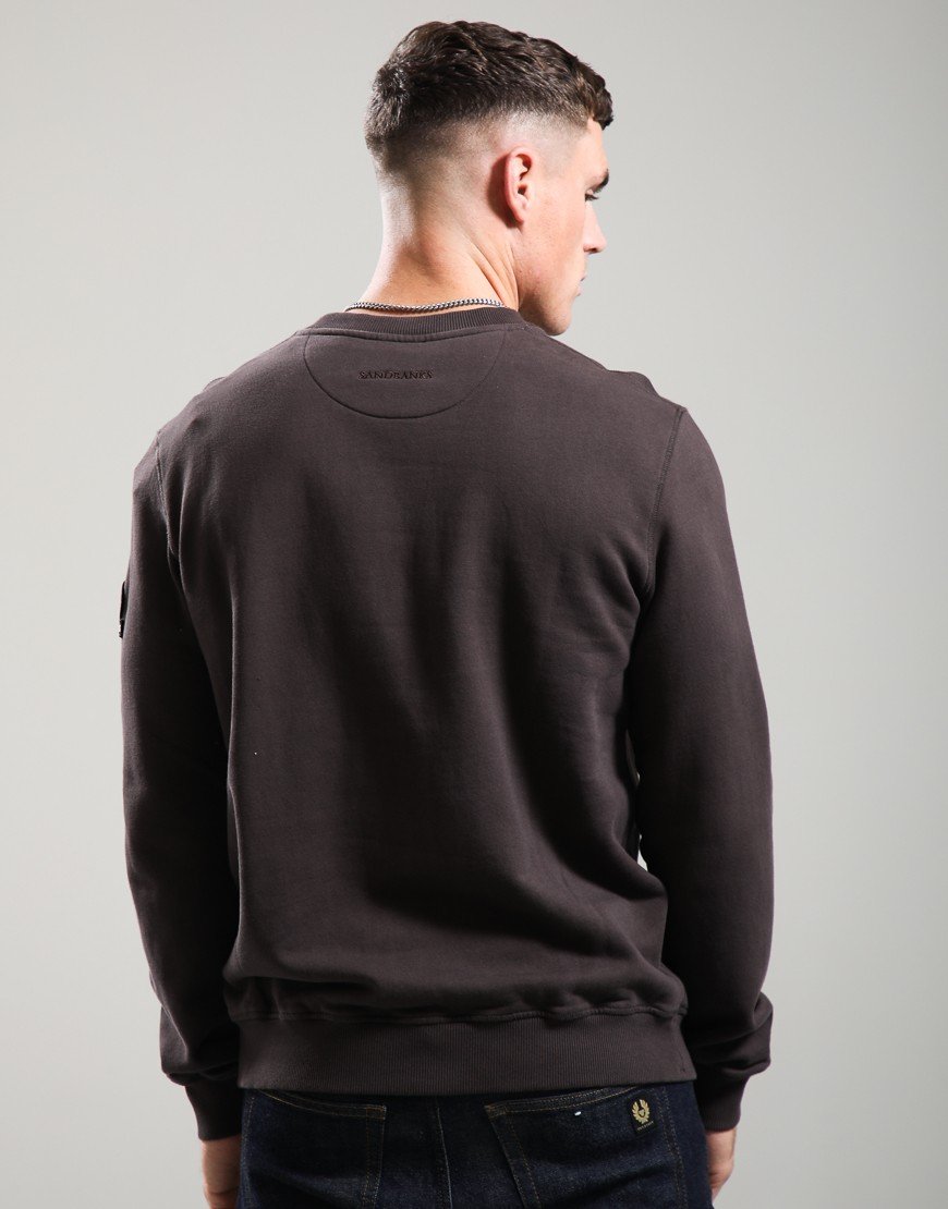 Sandbanks Badge Logo Crew Sweat Brown