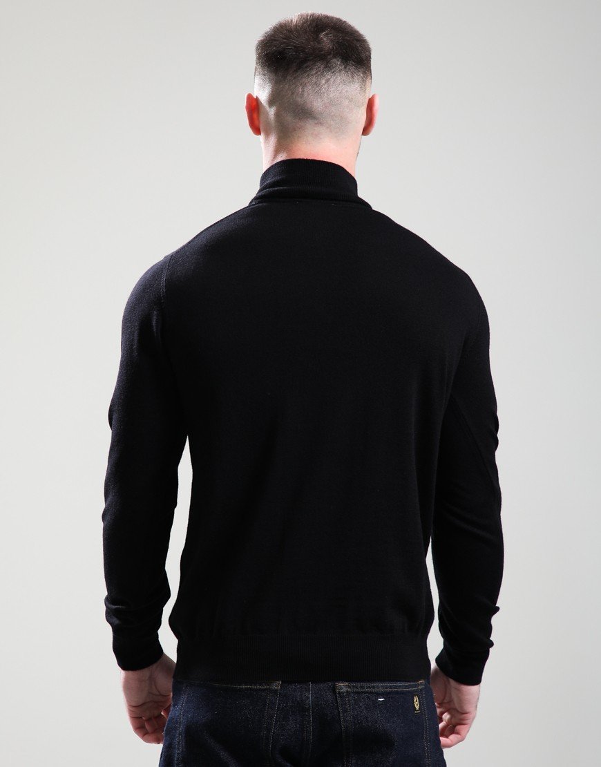Sandbanks FIne Gauge 1/4 Zip Knit Black