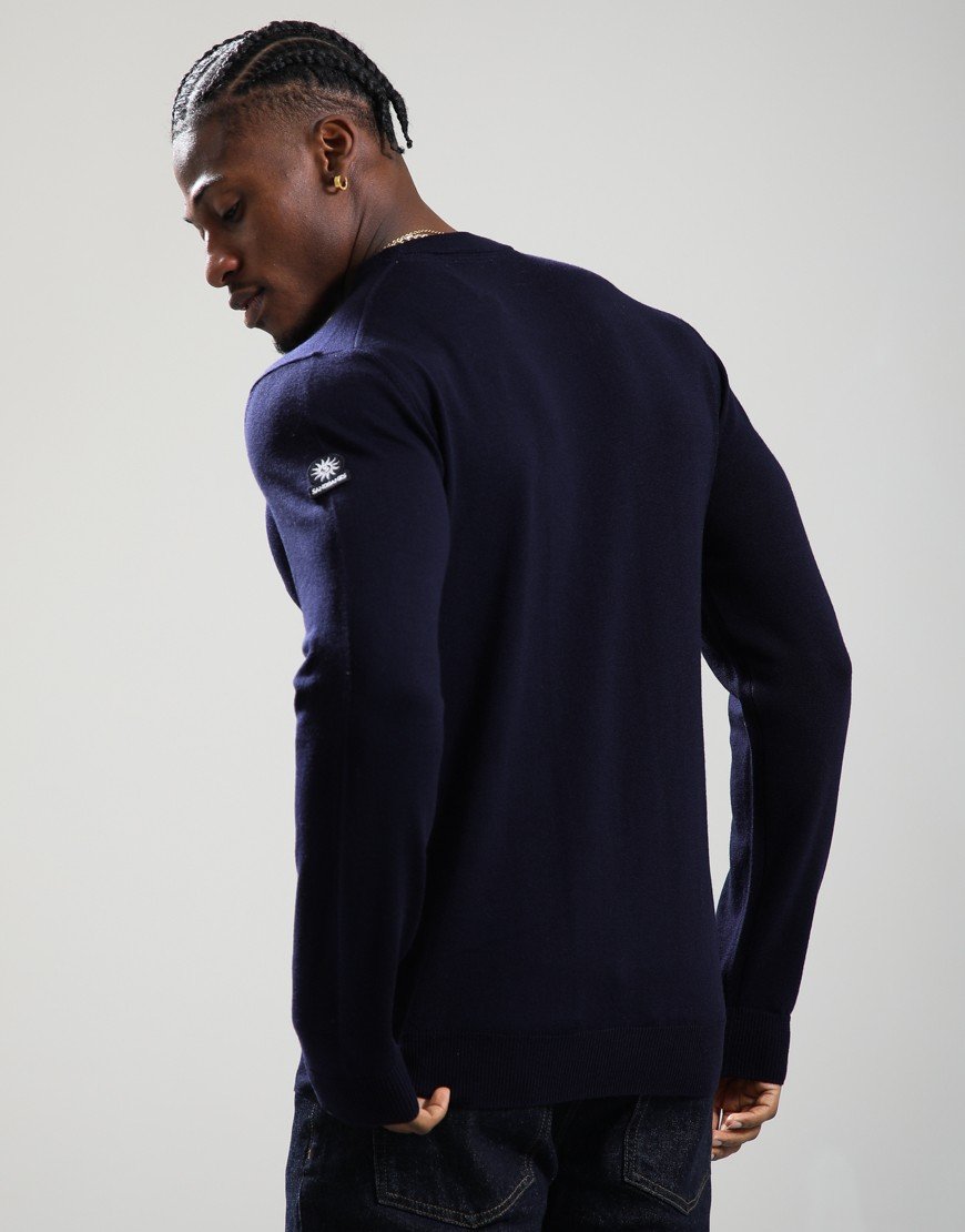 Sandbanks Gauge Crew Knit Navy