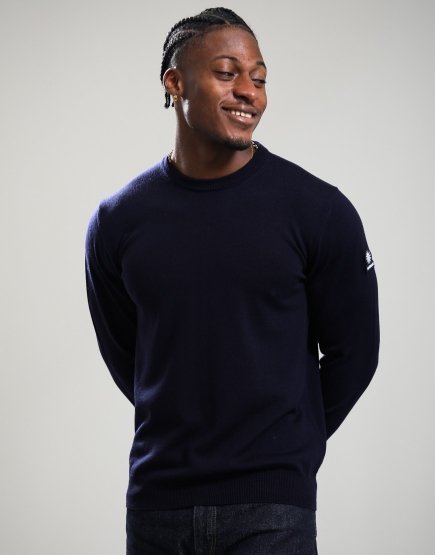 Sandbanks Gauge Crew Knit Navy
