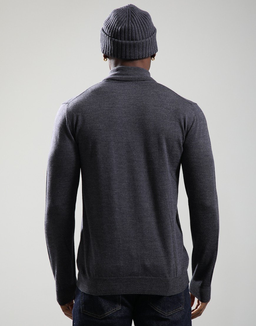 Sandbanks Fine Gauge 1/4 Zip Knit Anthracite
