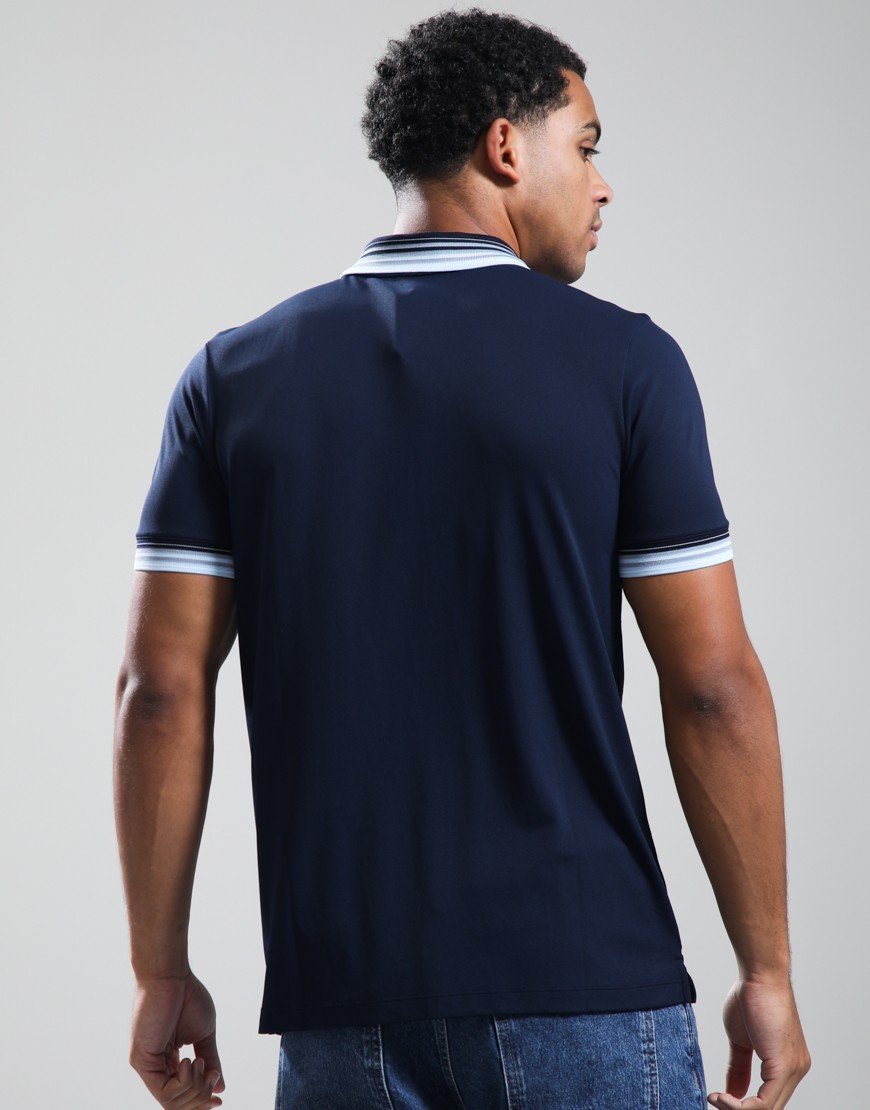 Sandbanks Gradient Rib Polo Shirt Navy