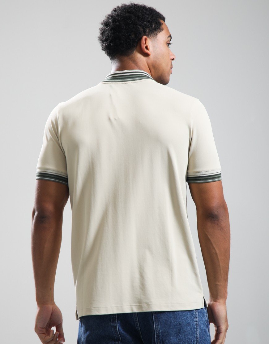 Sandbanks Gradient Rib Polo Shirt Stone