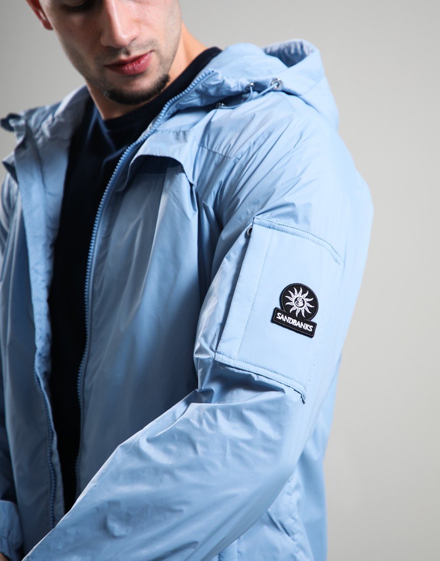 Sandbanks Hooded Nylon Windbreaker Dusty Blue