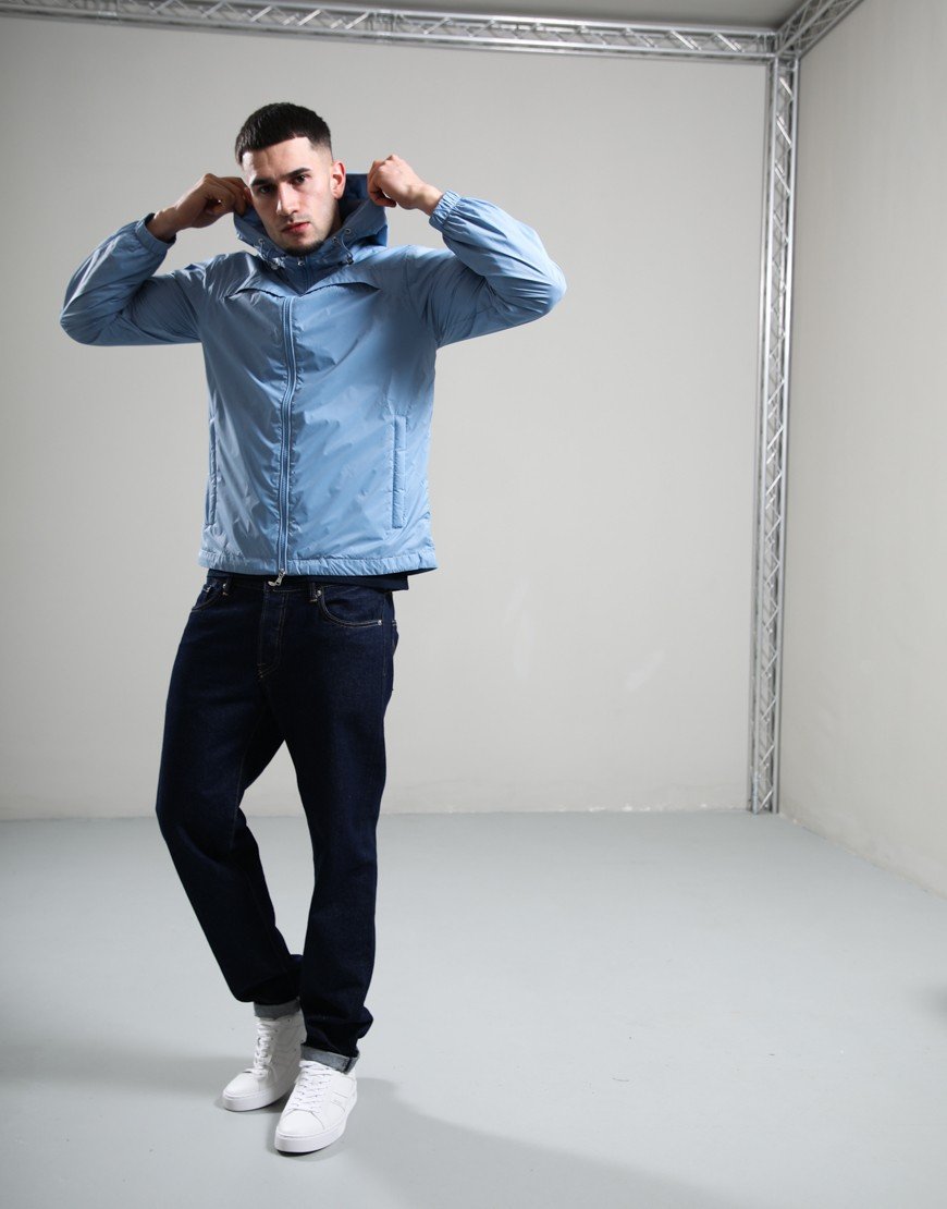 Sandbanks Hooded Nylon Windbreaker Dusty Blue