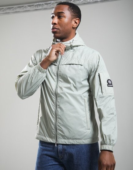 Sandbanks Hooded Nylon Windbreaker Sage