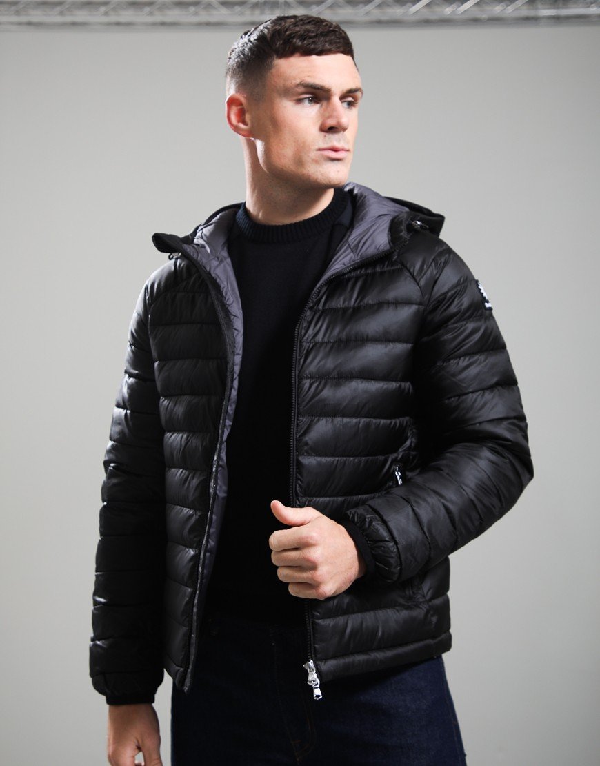 Sandbanks Hooded Ripstop Micro Puffer Jacket Black