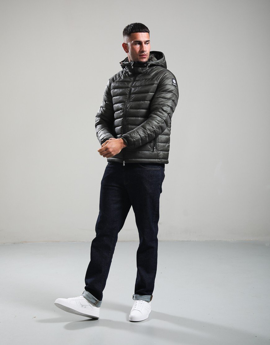 Sandbanks hooded Ripstop Micro Puffer Jacket Olive
