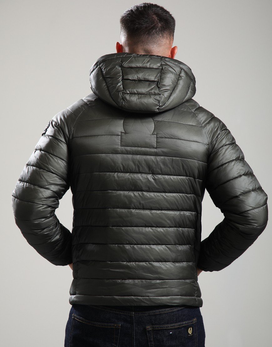 Sandbanks hooded Ripstop Micro Puffer Jacket Olive