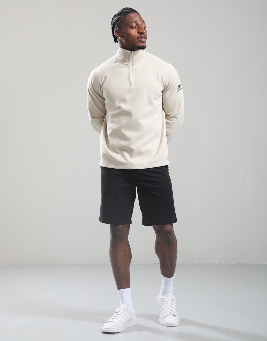 Sandbanks Interlock Quarter Zip Sweat Stone