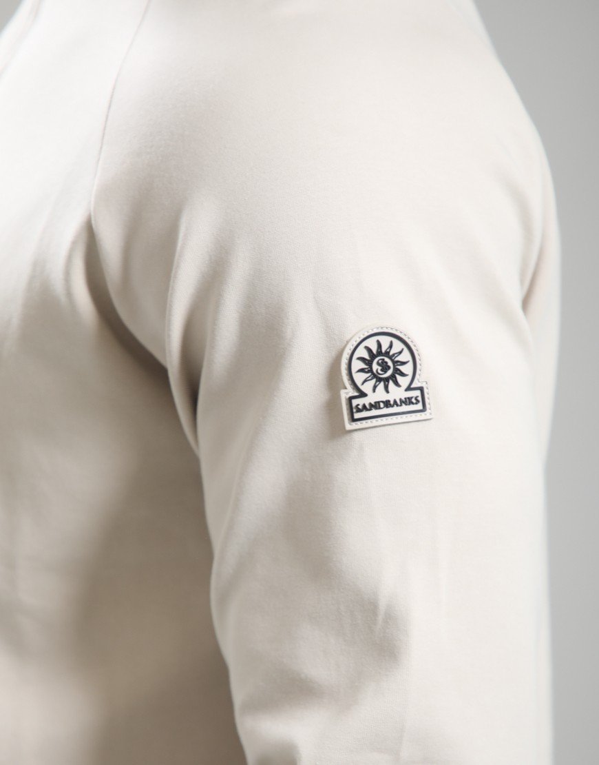 Sandbanks Interlock Quarter Zip Sweat Stone