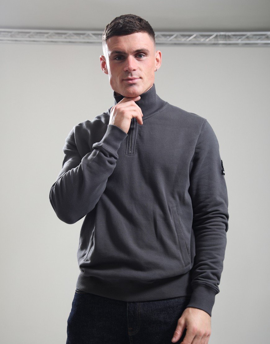 Sandbanks Quarter Zip Sweat Anthracite