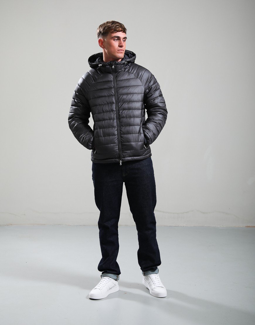Sandbanks Ragland Hooded Ripstop Micro Puffer Jacket Anthracite