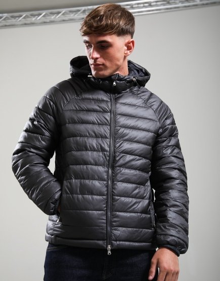 Sandbanks Ragland Hooded Ripstop Micro Puffer Jacket Anthracite