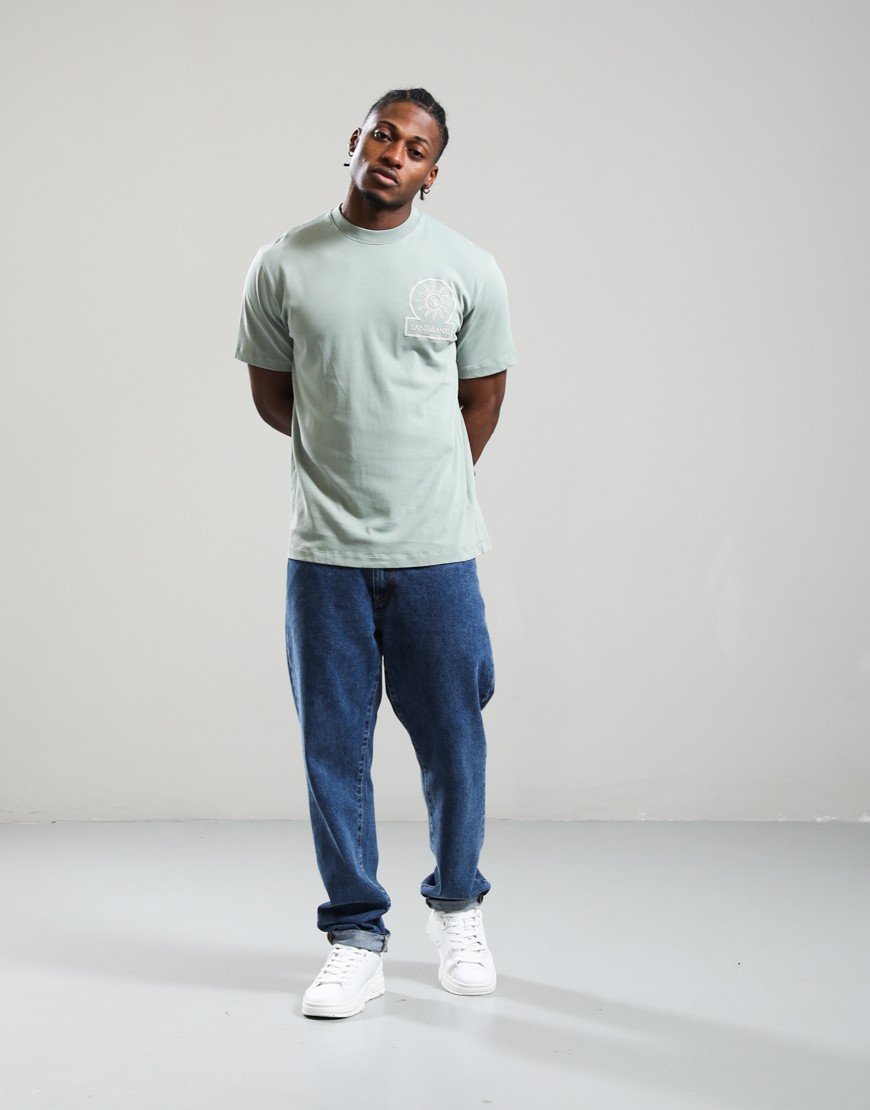 Sandbanks Raised Rubber Print T-Shirt Sage