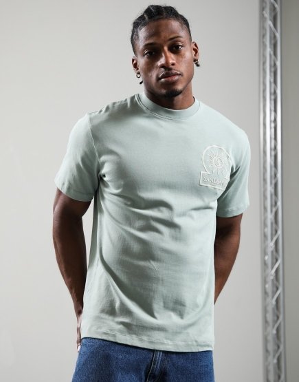 Sandbanks Raised Rubber Print T-Shirt Sage