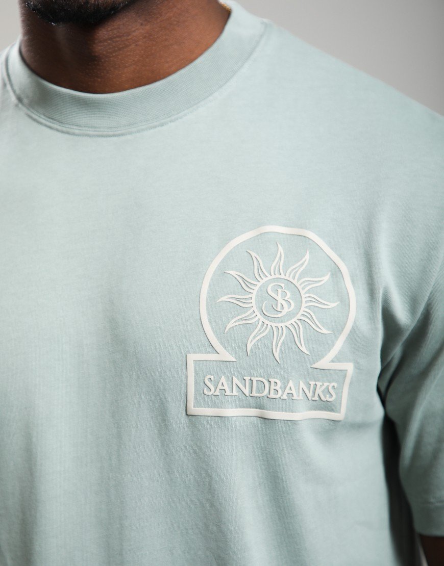 Sandbanks Raised Rubber Print T-Shirt Sage