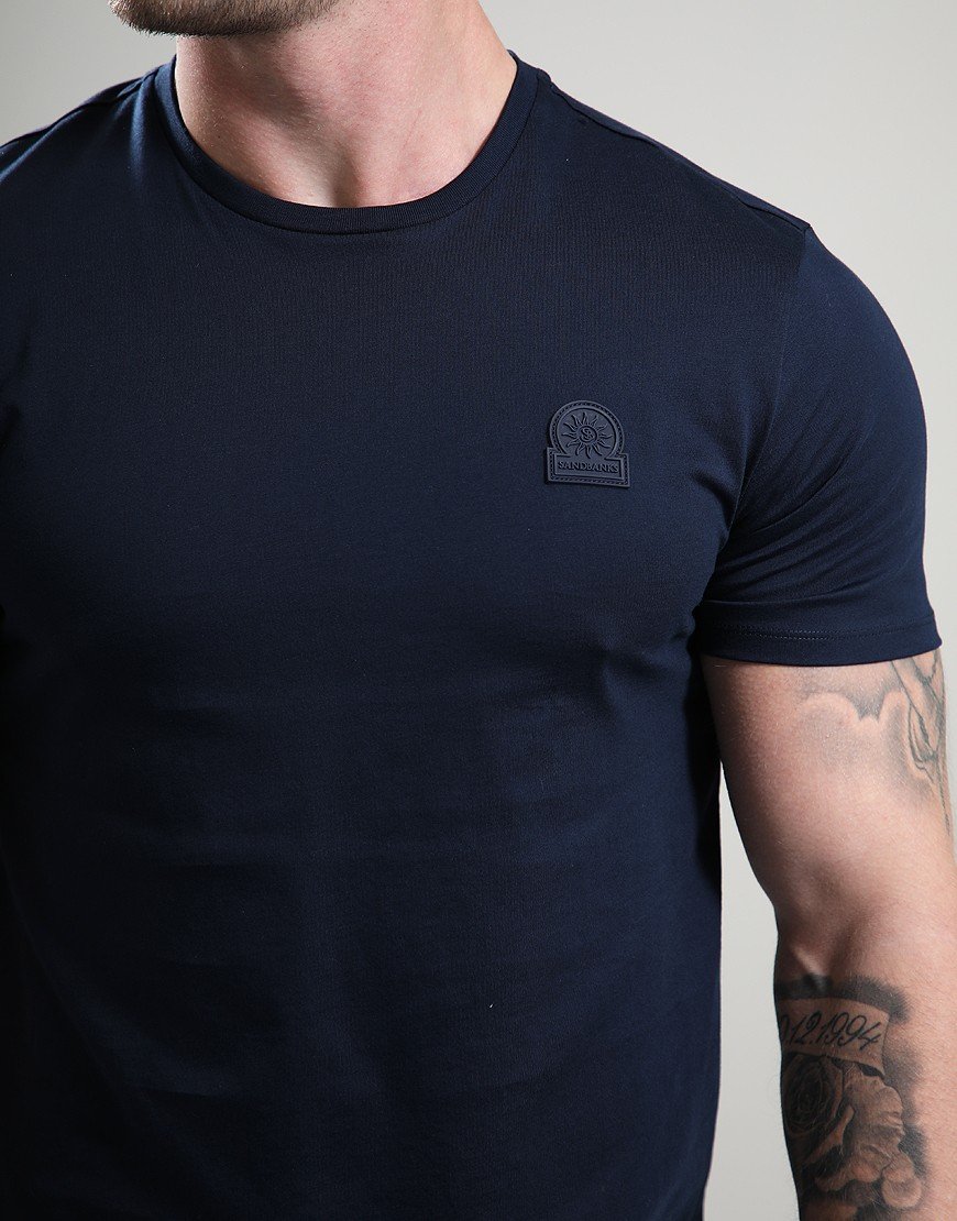 Sandbanks Rubber Badge T-Shirt Navy Sandbanks Rubber Badge T-Shirt Navy