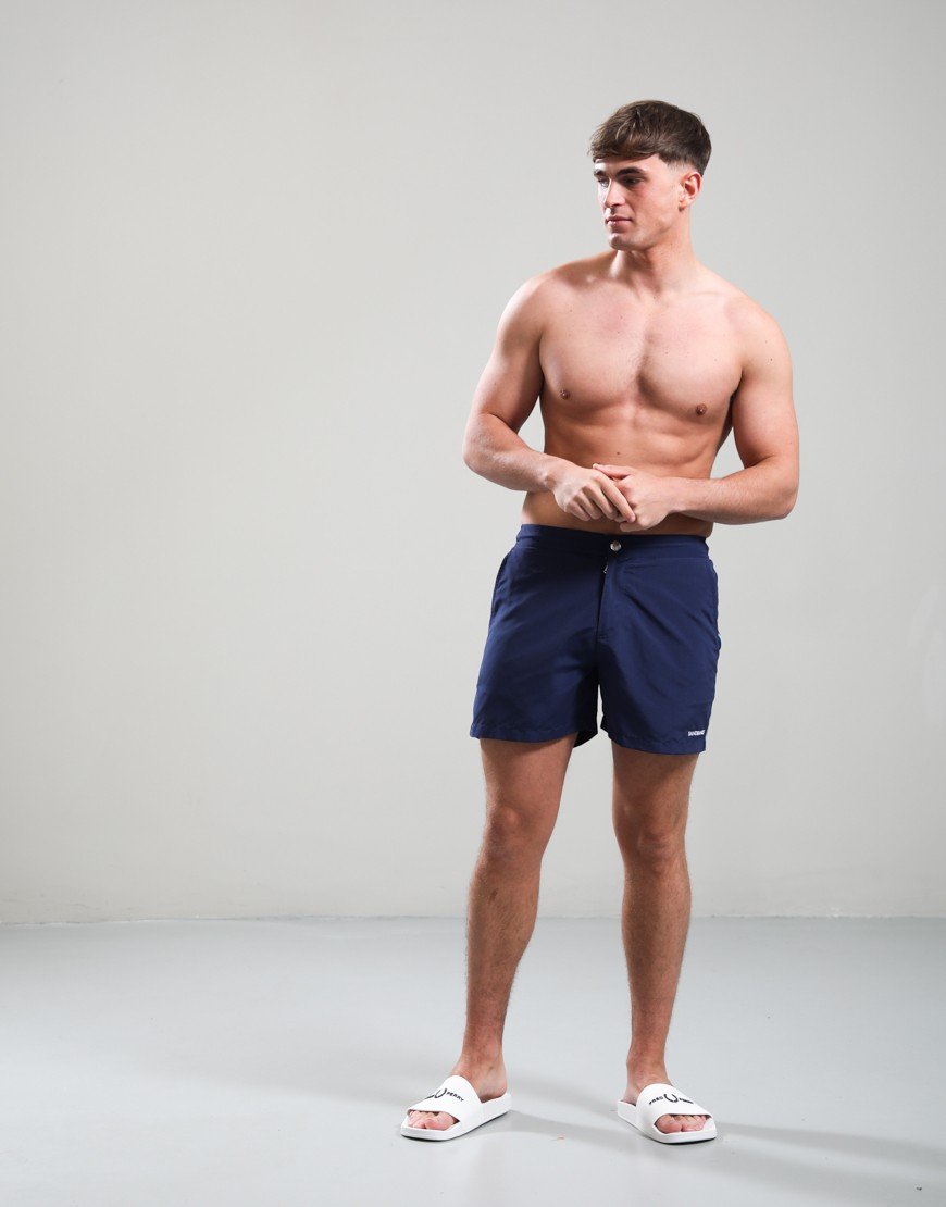 Sandbanks Side Stripe Swim Shorts Navy
