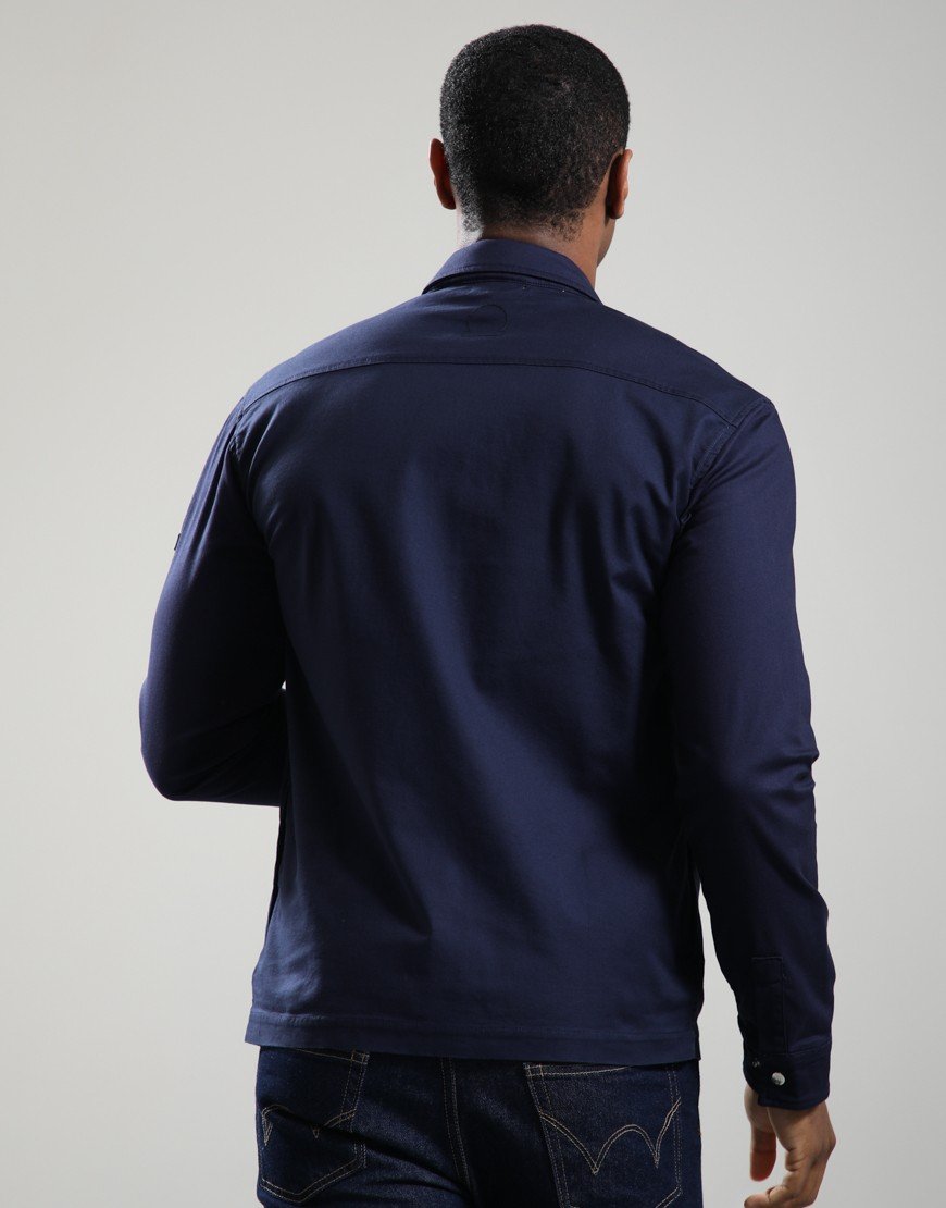 Sandbanks Gabardine Zip Overshirt Navy