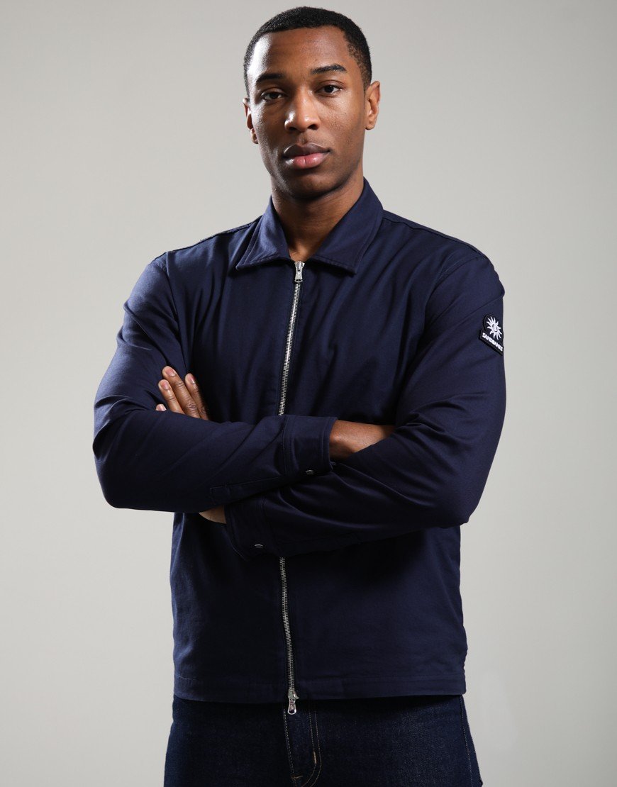 Sandbanks Gabardine Zip Overshirt Navy