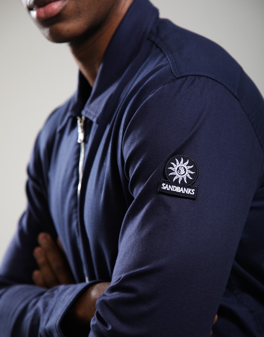 Sandbanks Gabardine Zip Overshirt Navy