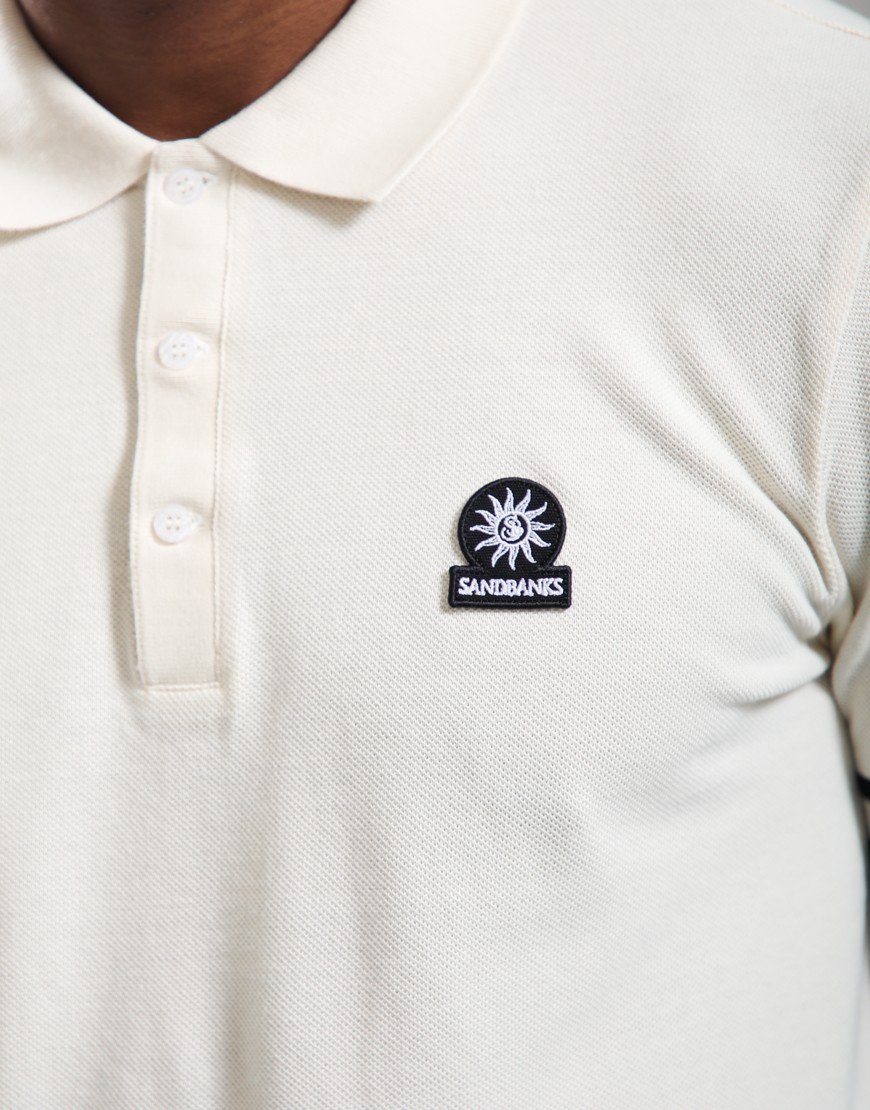 Sandbanks Stripe Hem Polo Shirt Ecru