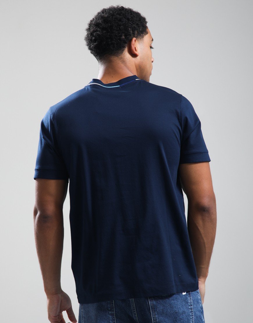 Sandbanks Tri-colour Neck T-Shirt Navy