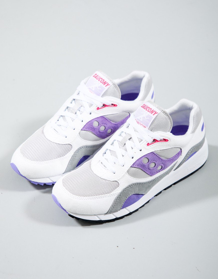 Saucony Shadow 6000 Trainers White/Grey/Purple
