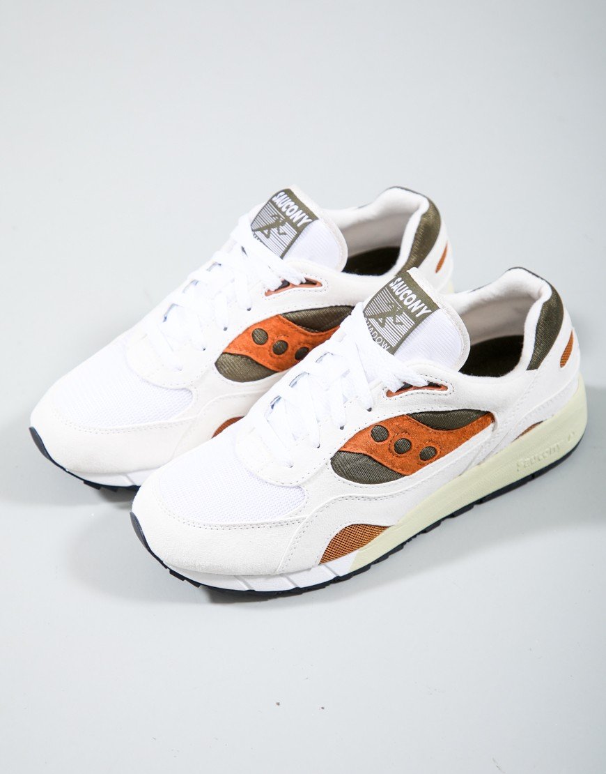 Saucony Shadow 6000 Trainers White/Brown